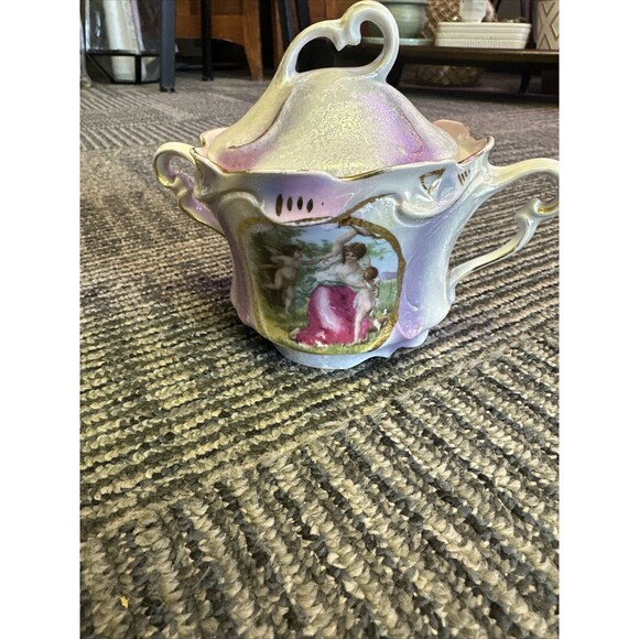 Vintage Sugar‎ Dish Bowl Cherubs - Picture 1 of 10